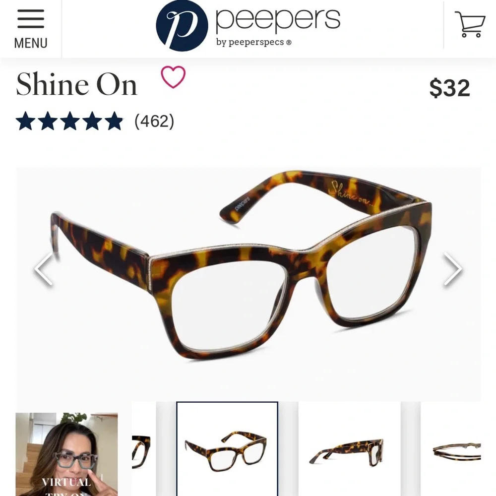 Peepers Women's Reading +1.0 Glasses Set - Tortoise, Teal, and Pink - Picture 6 of 10